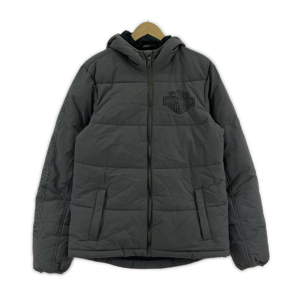 ジャケット バー&シールド フーデッド パファー グレー S グレー