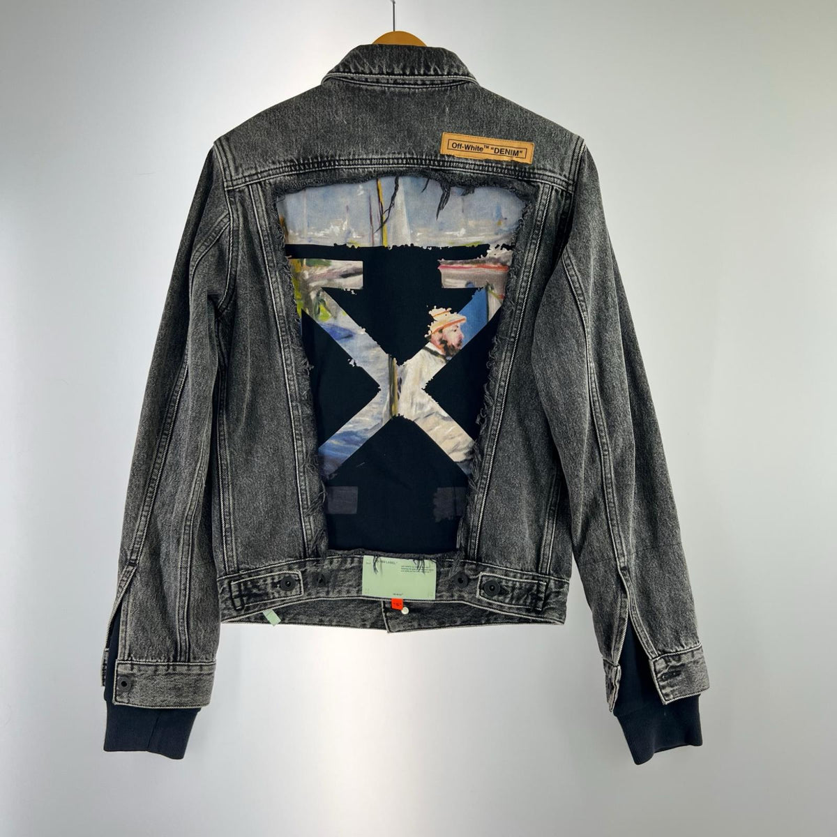 ジャケット OFF-WHITE Slim Denim Jacket With Fleece OMYE019R19C27012 黒 (XS) ブラック
