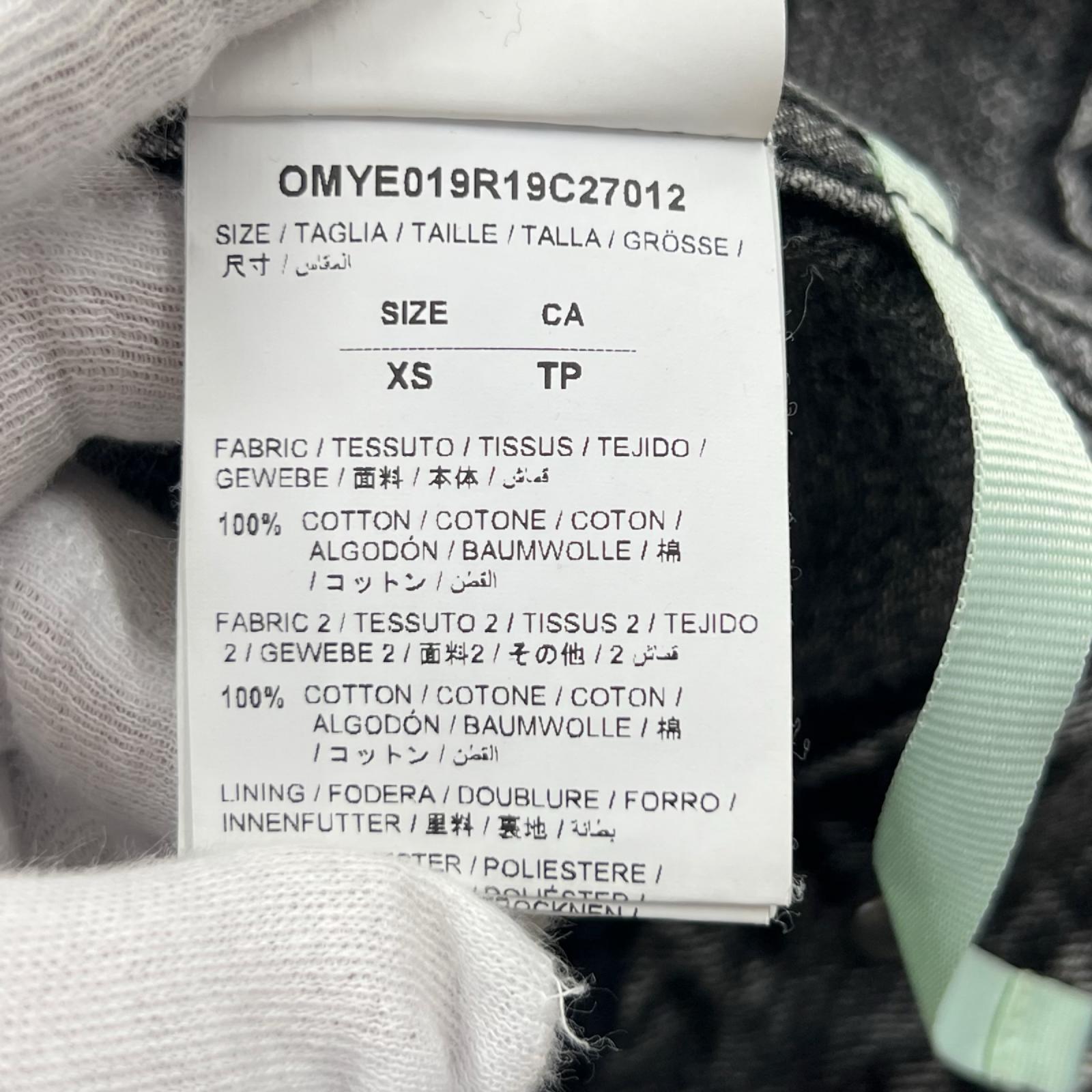 ジャケット OFF-WHITE Slim Denim Jacket With Fleece OMYE019R19C27012 黒 (XS) ブラック