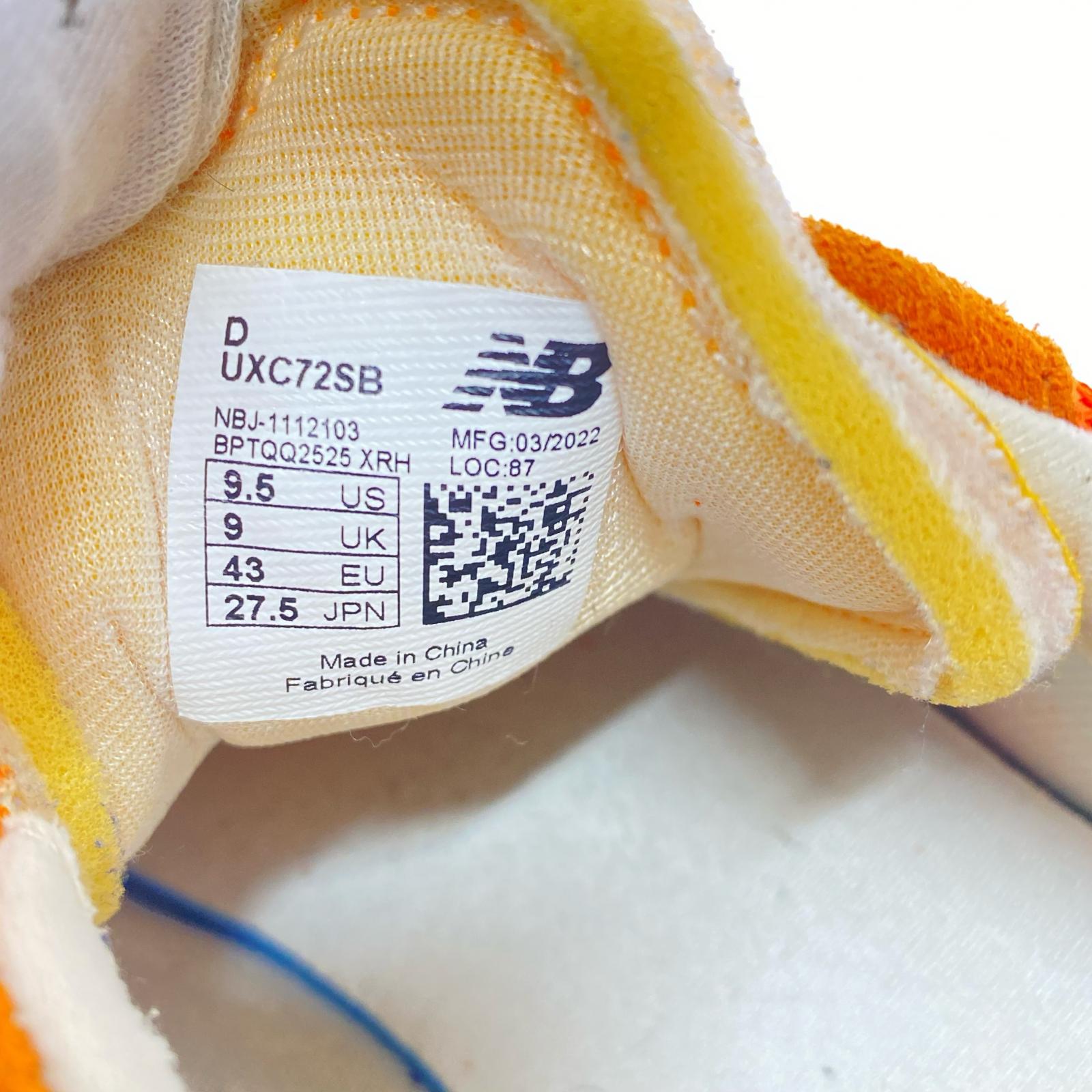 スニーカー UXC72SB 27.5cm 27.5cm (US9 1/2 UK9 EU45) オレンジ