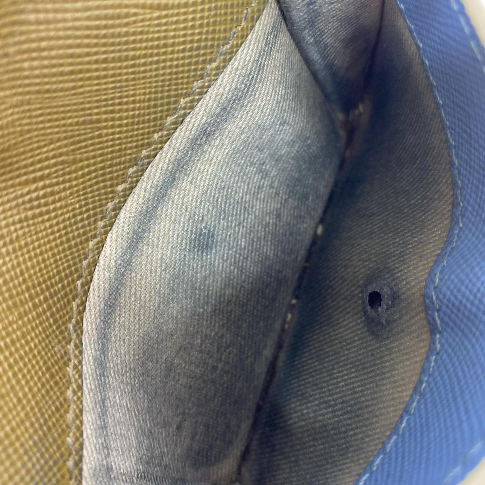 コンパクトウォレット サフィアーノ 三つ折り レザー 財布 茶/青/緑 マルチカラー