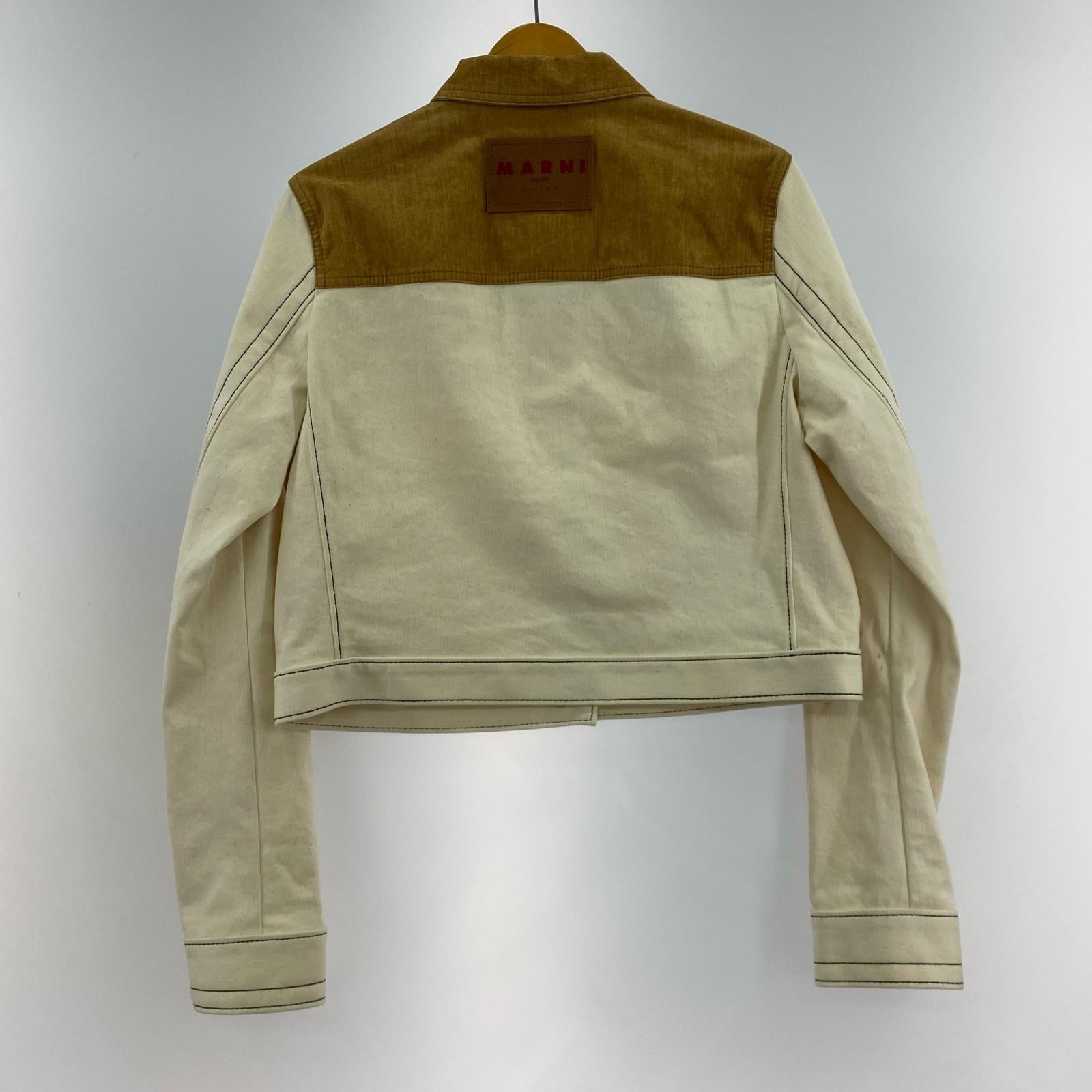 ブルゾン Two-tone denim jacket (42) 42 ホワイト