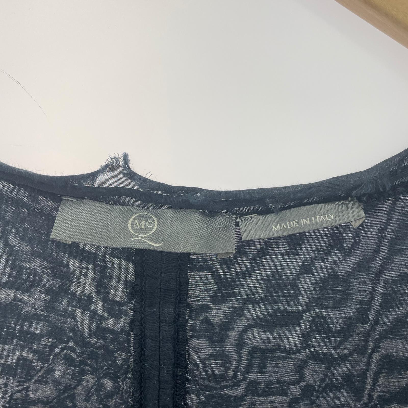 ワンピース McQ ワントーンギャザーカットオフワンピース 紺 42