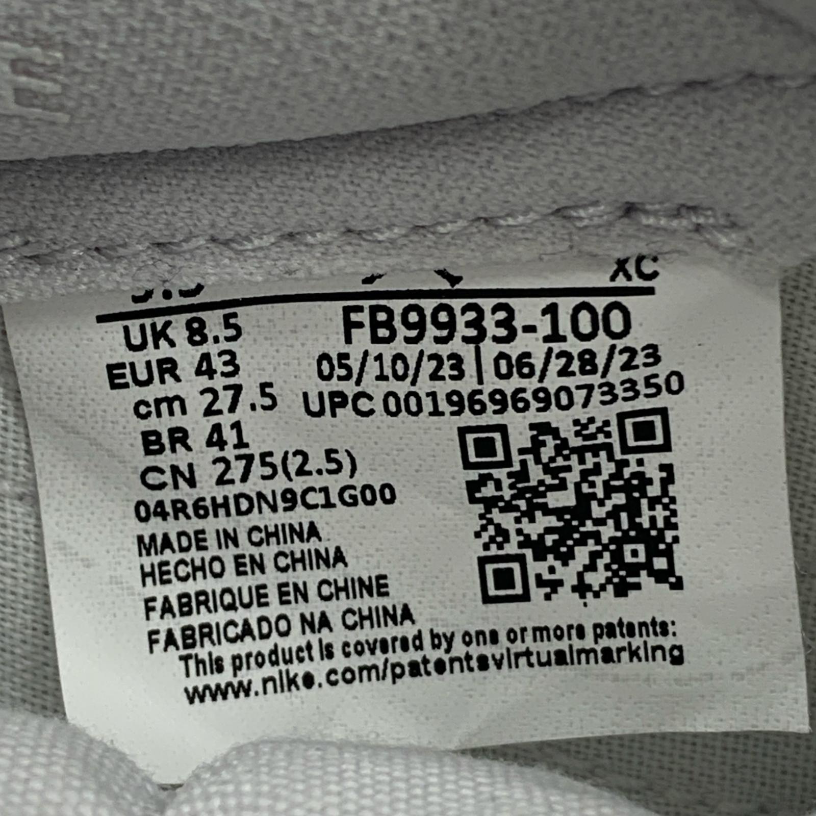スニーカー AIR JORDAN 1 LOW 85 白 (27.5cm) 27.5cm (US9 1/2 UK9 EU45) ホワイト