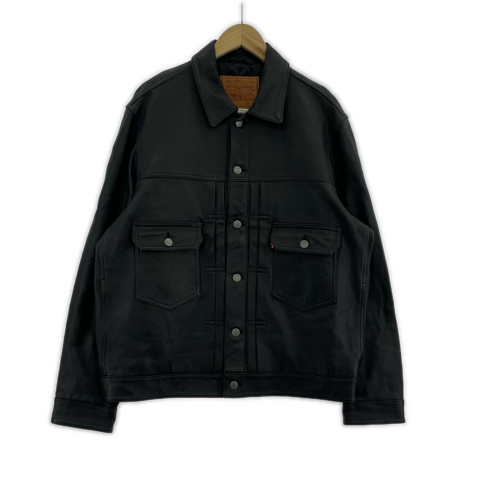レザージャケット PREMIUM BLACK 2nd TRUCKER LEATHER JACKET L ブラック