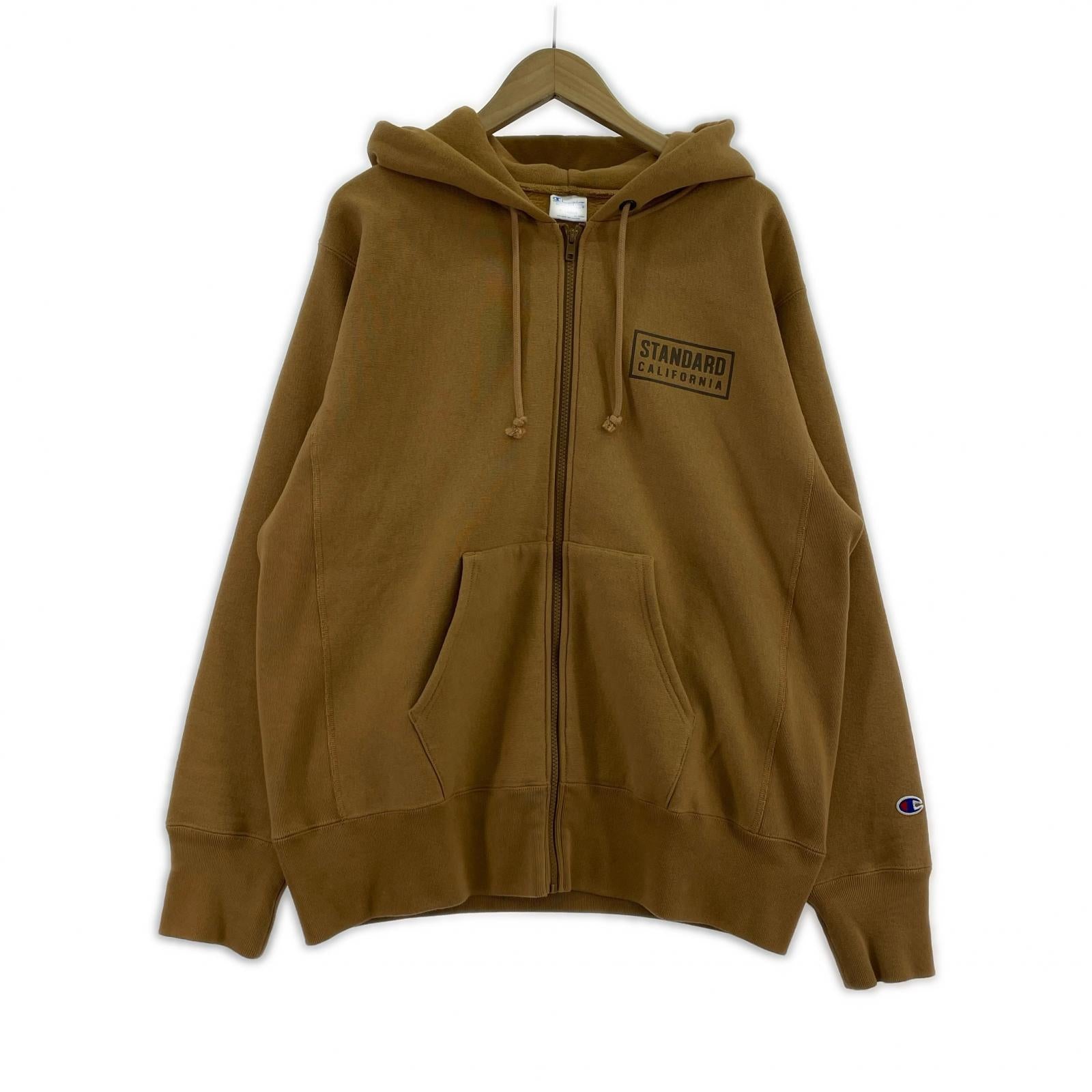 パーカー × 24AW Champion ZIP HOOD SWEAT 茶 (XL) ブラウン