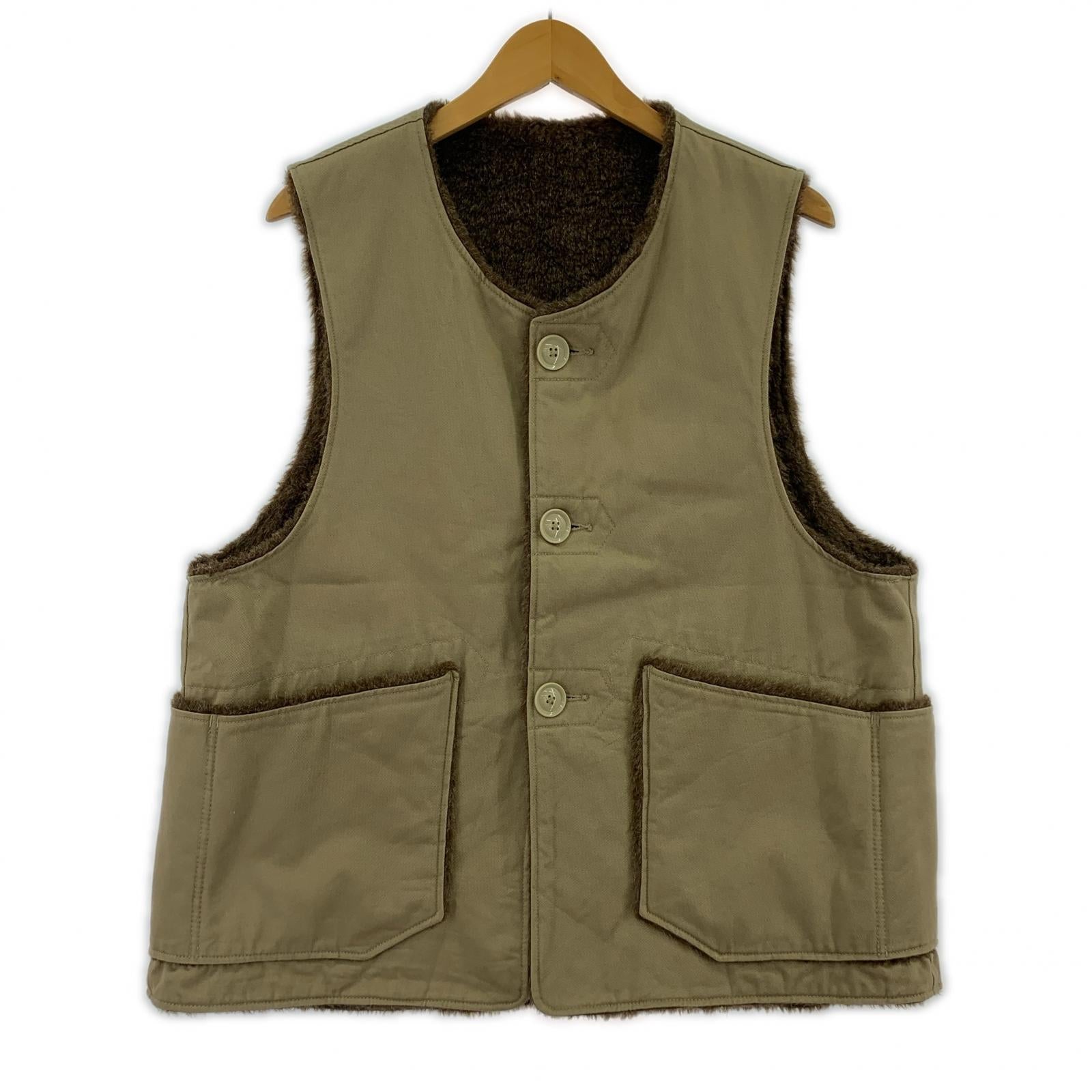 長袖シャツ Over Vest リバーシブル ボア/コットン (M) ベージュ M