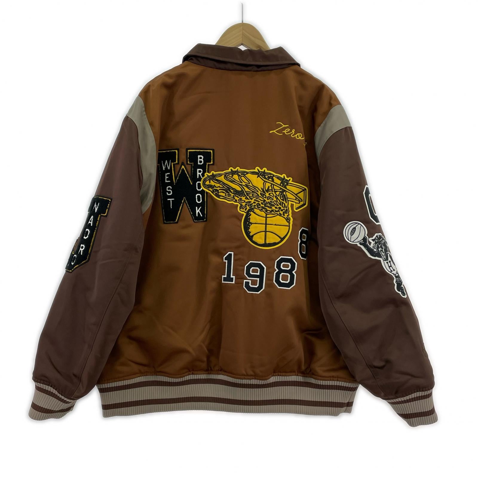 ジャケット JORDAN×honor the gift スタジャン 茶 L ブラウン
