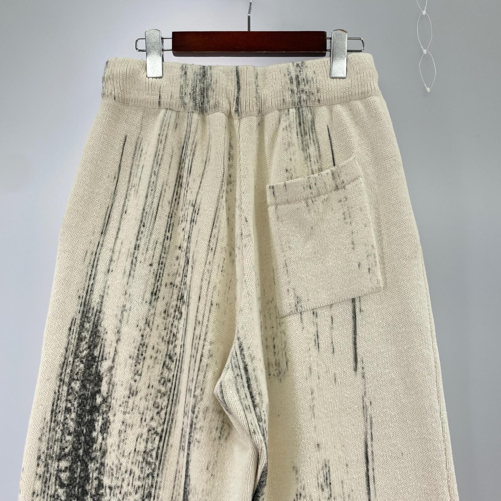 パンツ YOKE 22SS PRINTED COTTON KNITLOUNGEPANTS YK22SS0349S 白(2) ホワイト