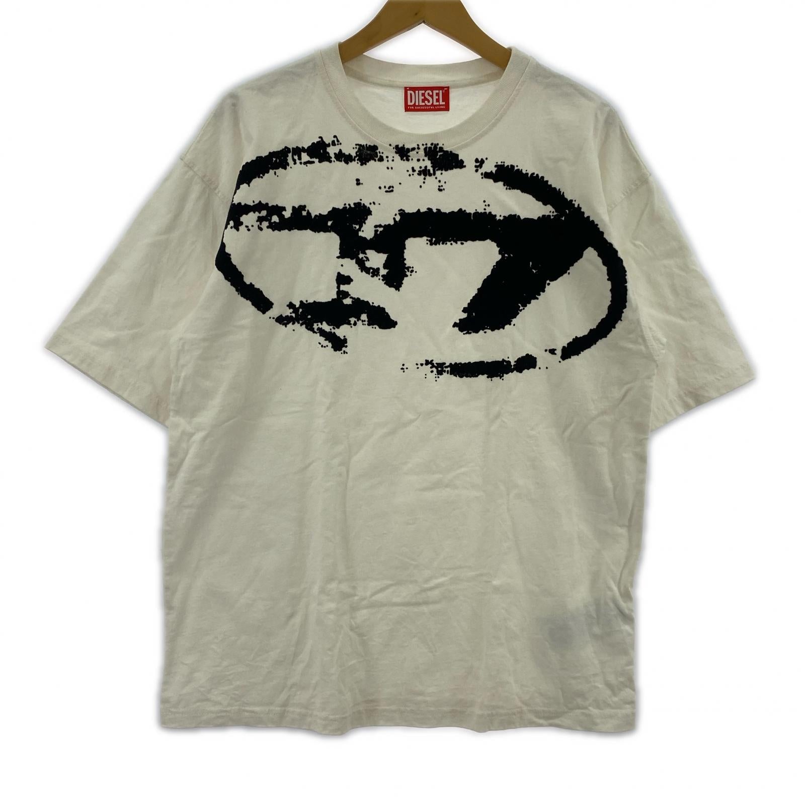 半袖Tシャツ フロッキープリント S/Sカットソー 白 T-BOXT-N14 S ホワイト