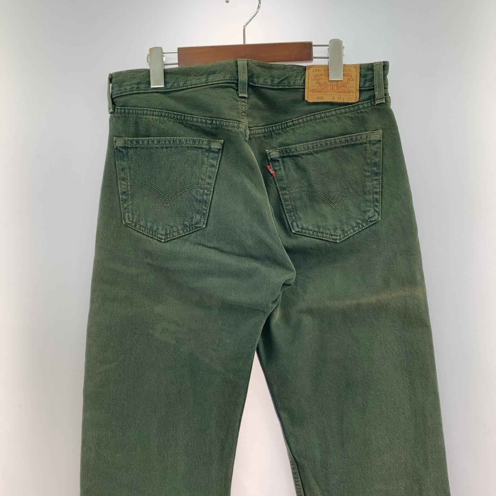 デニムパンツ W34 34 グリーン