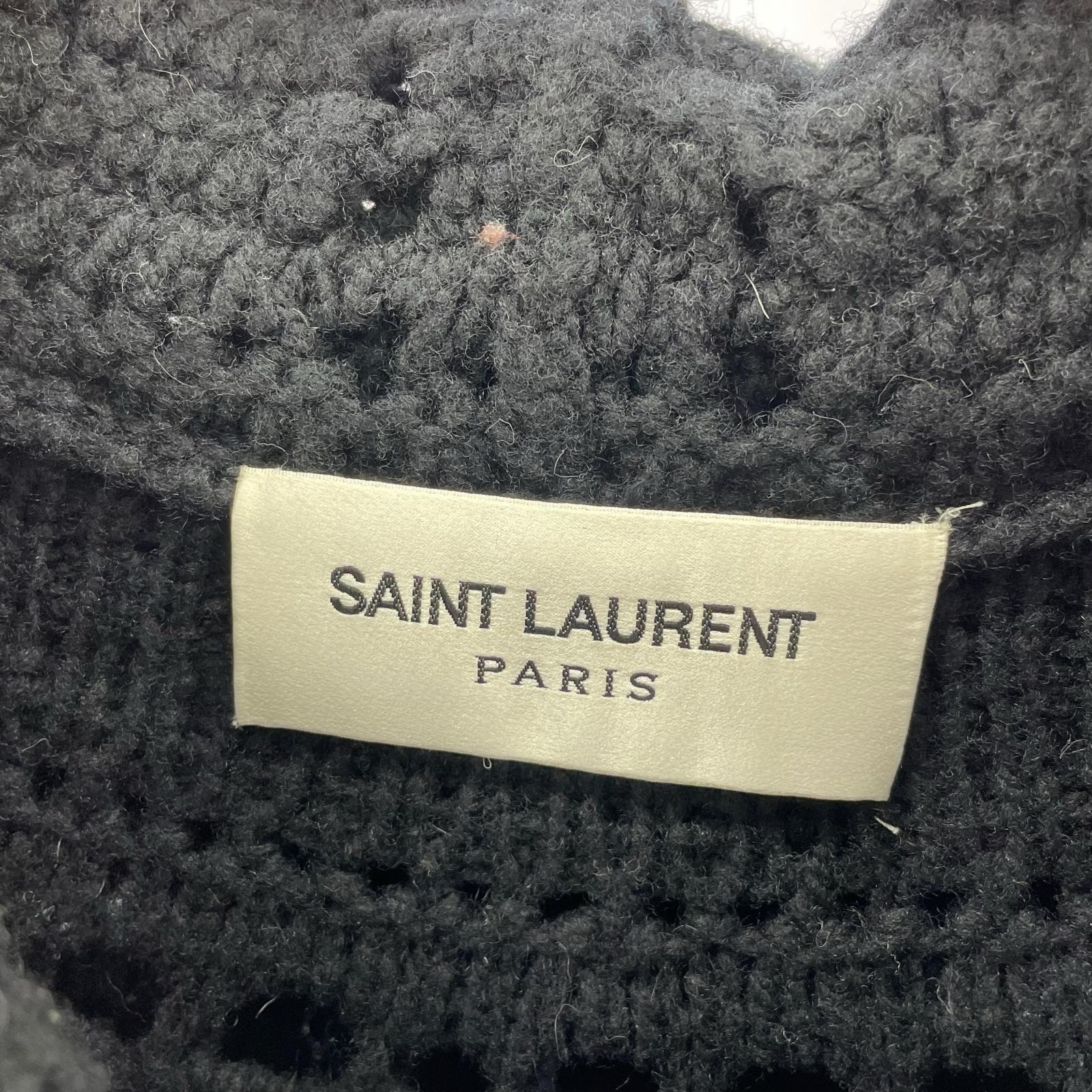 SAINT LAURENT PARIS エディ期 ケープウール ニットポンチョ