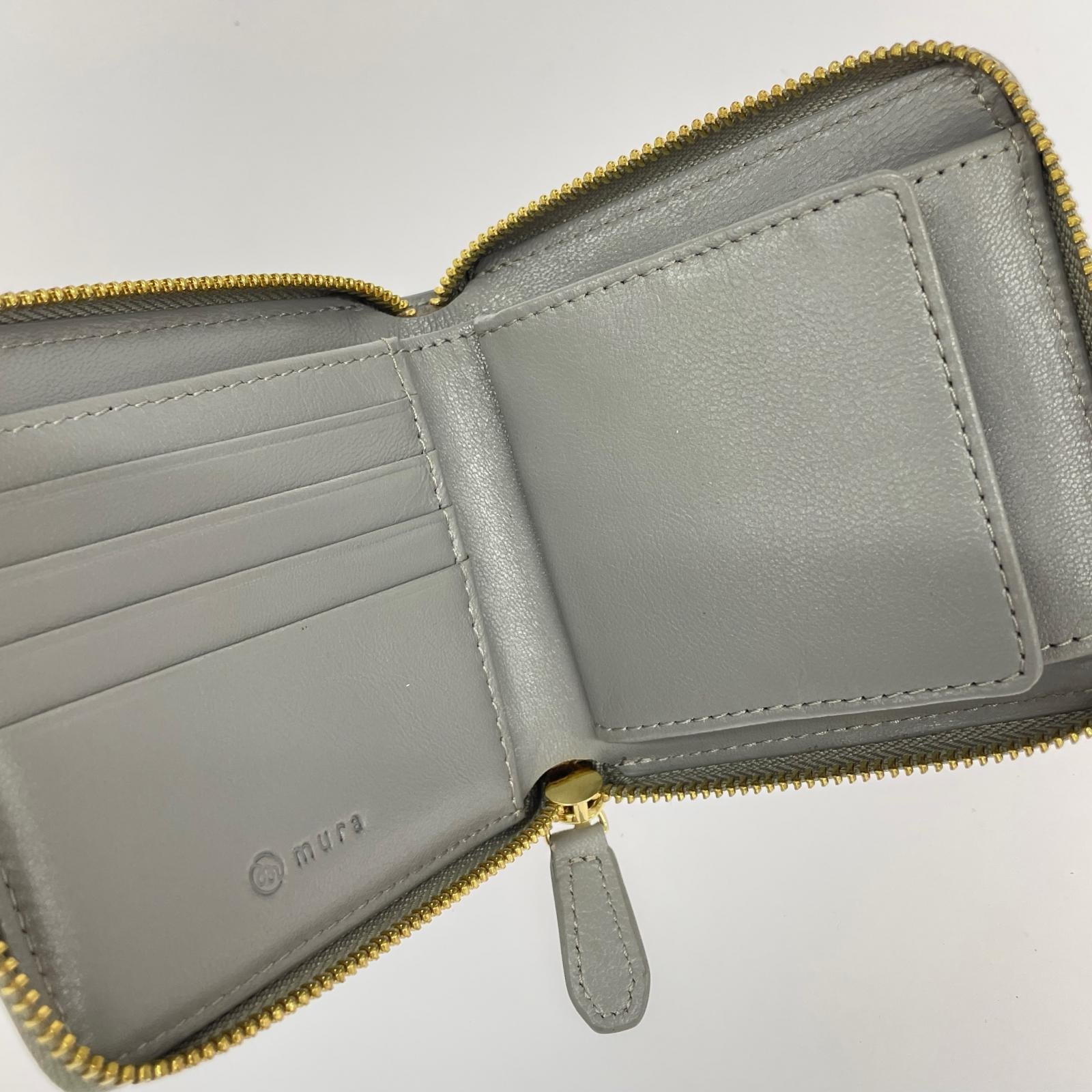 コンパクトウォレット mura ラウンドジップ GRY グレー