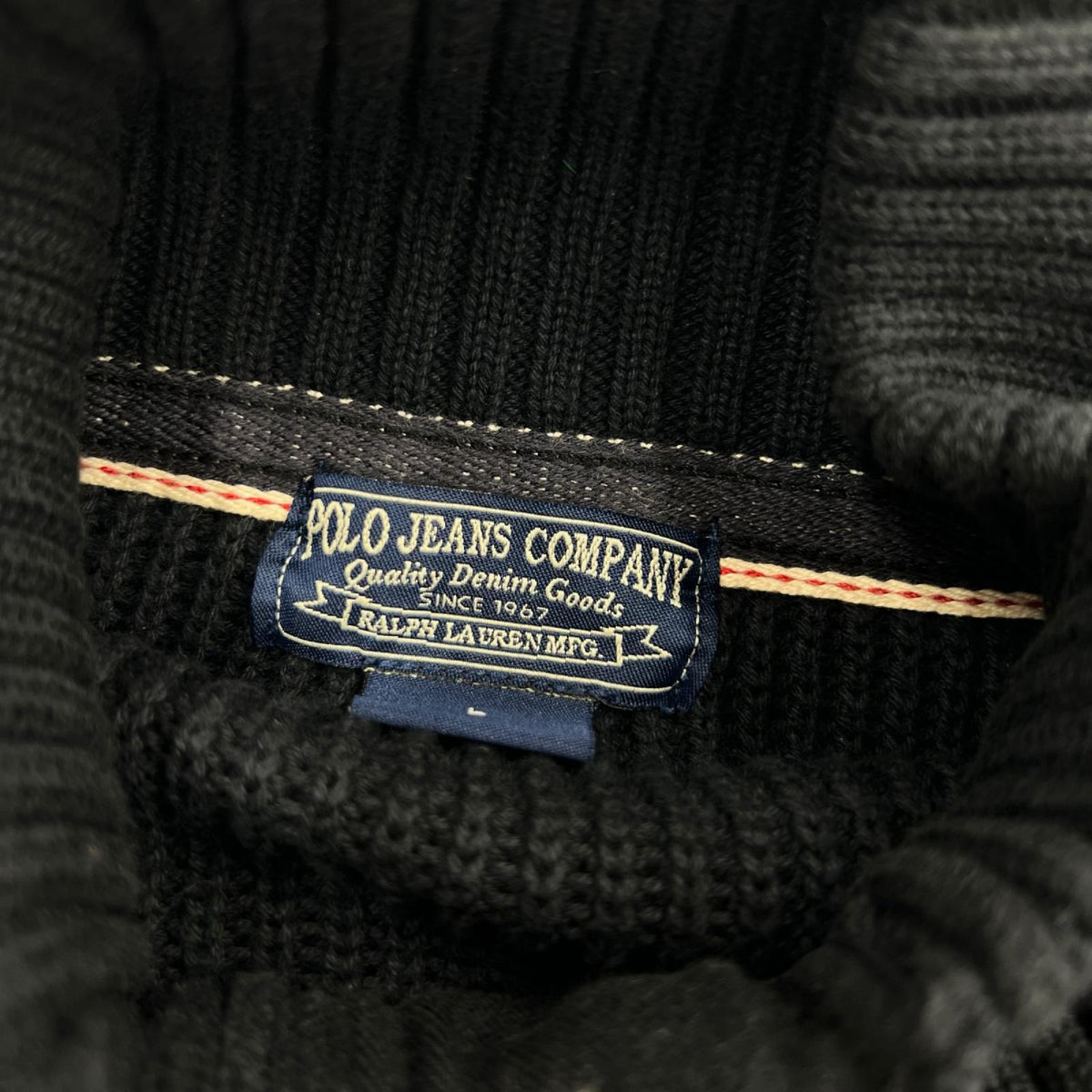 ジャケット POLO RALPH LAUREN コットンニット ボタンニットカーディガン(L) L ブラック