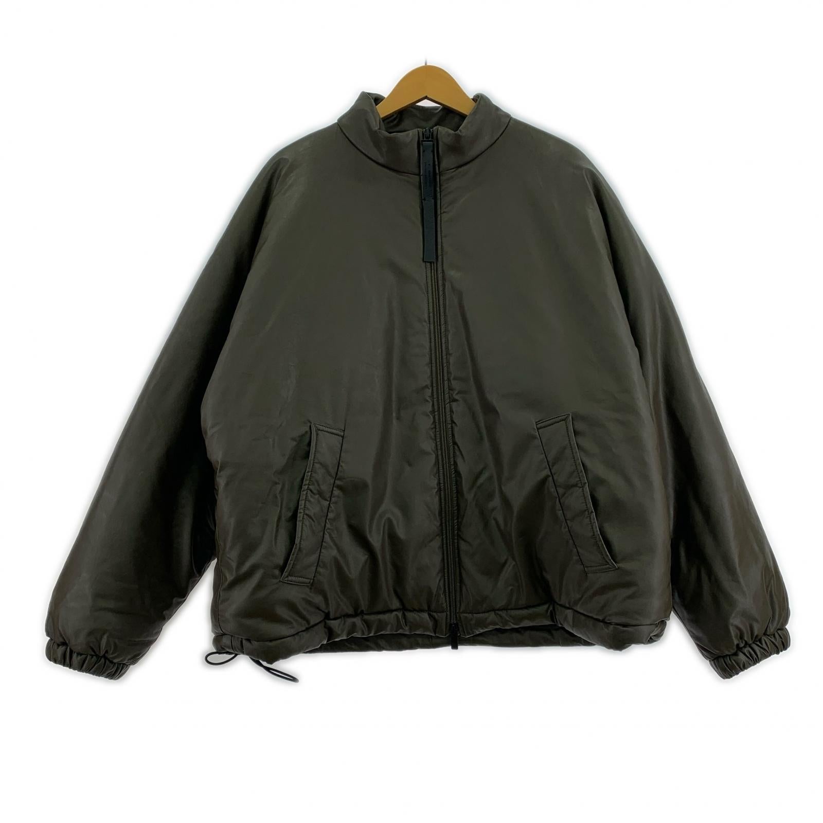 ブルゾン フェイクレザー STAND COLLAR BLOUSON 茶 (38) 38 ブラウン
