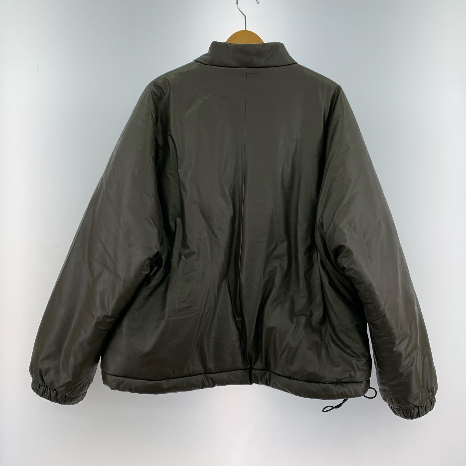 ブルゾン フェイクレザー STAND COLLAR BLOUSON 茶 (38) 38 ブラウン