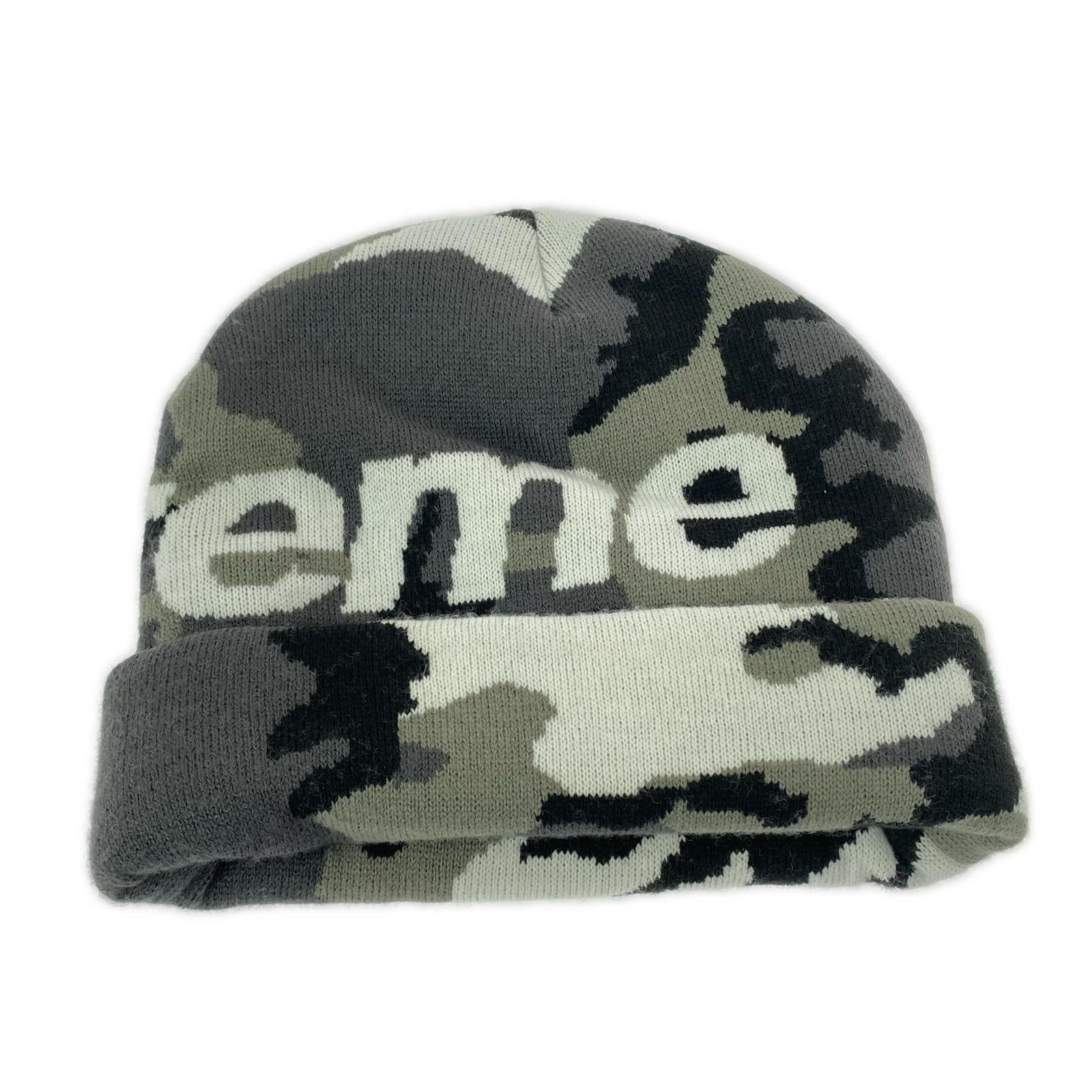 ニットキャップ camo big logo beanie グレー グレー