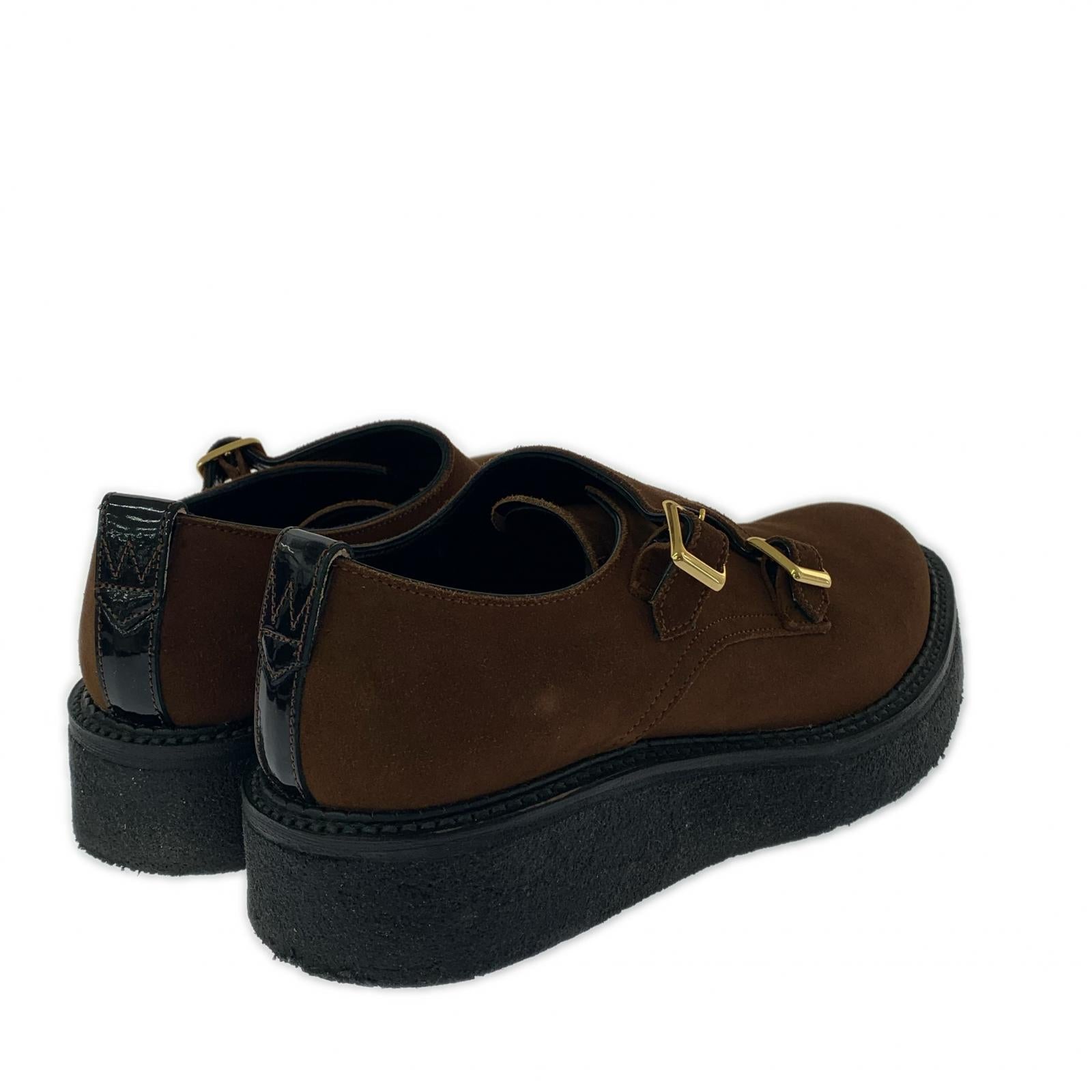 シューズ DOUBLE MONK STRAP SHOES (7) ブラウン