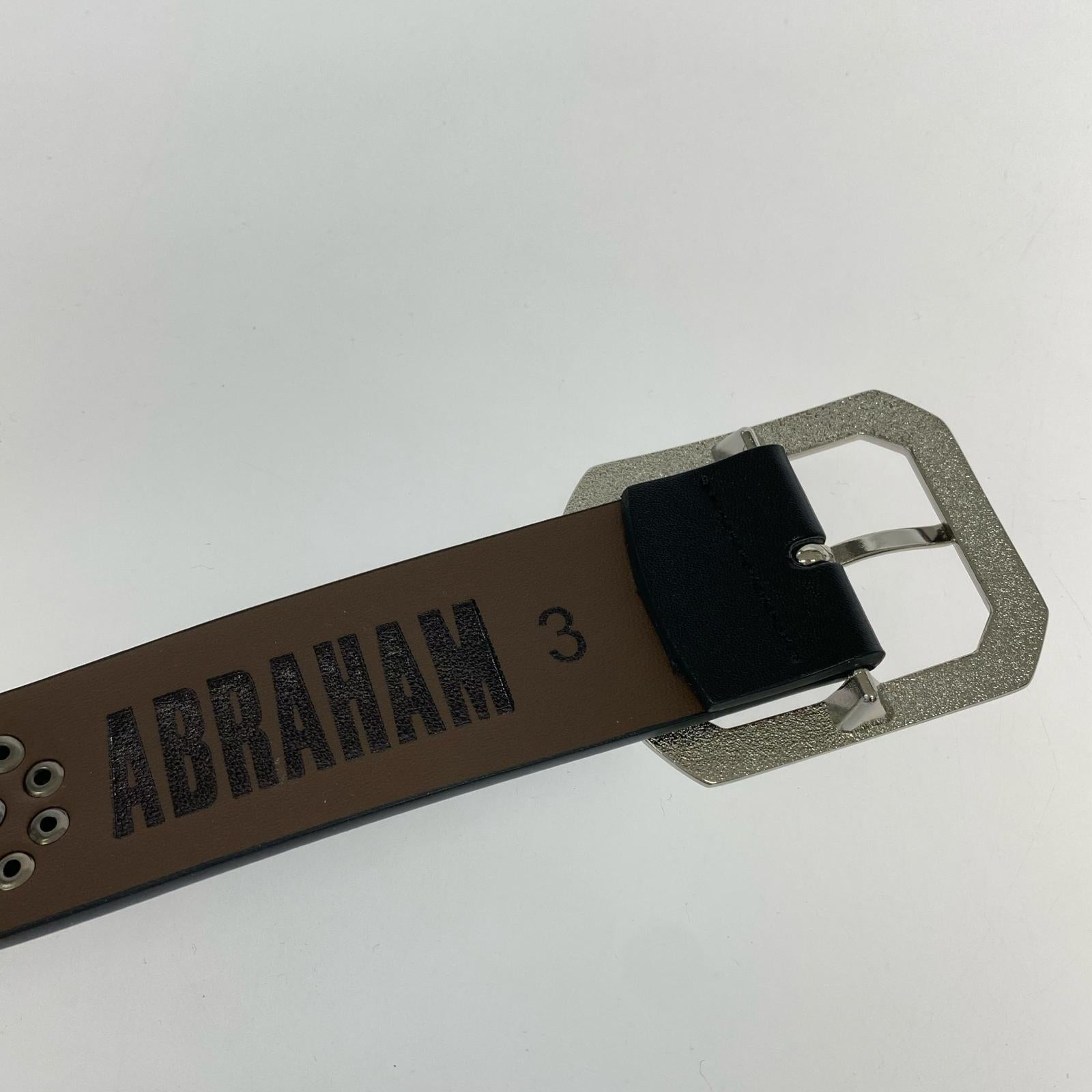 その他アクセサリー ABARAHAM スタッズベルト レオパード ブラック