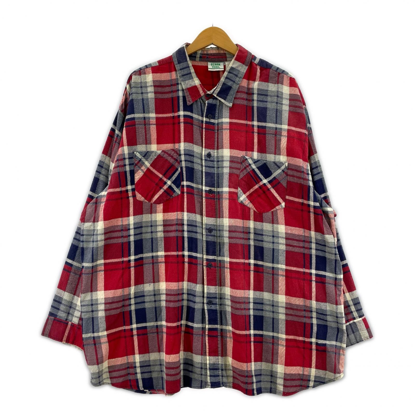 長袖シャツ OZARK TRAIL 90S チェックシャツ 赤 (3XL) レッド