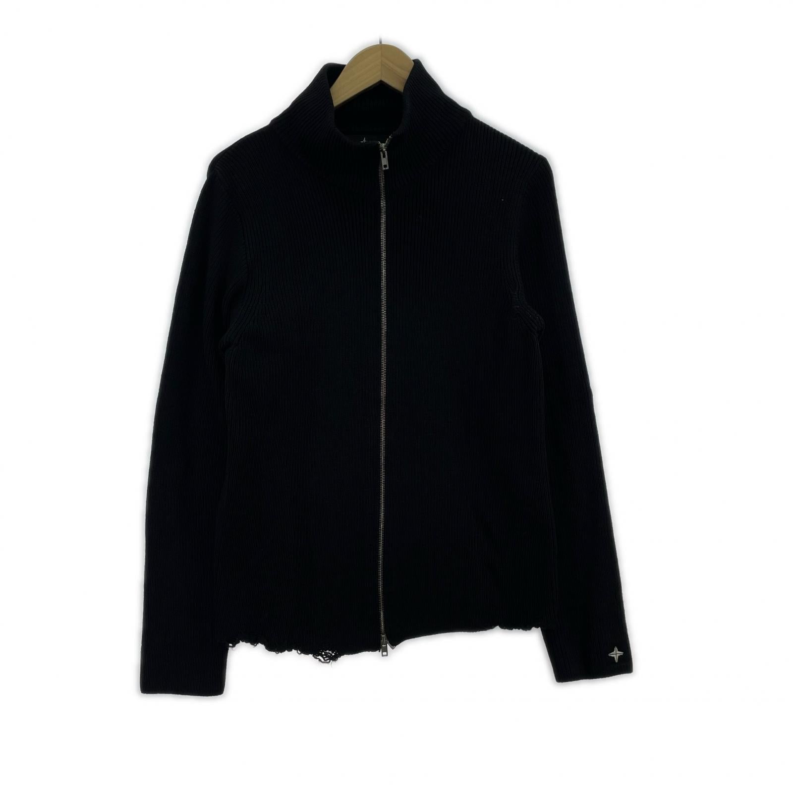 ジャケット 00s ダブルジップ ドライバーズニット (M) M ブラック