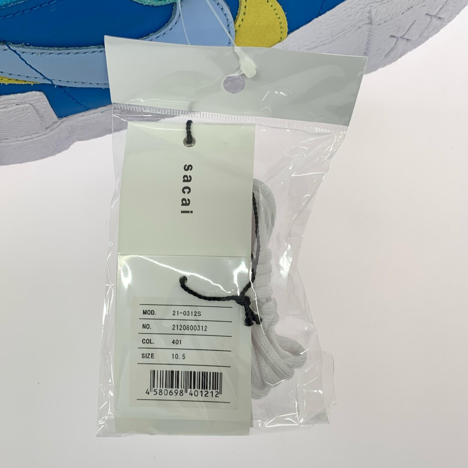 スニーカー KAWS×Sacai×Nike Blazer Low Neptune Blue DM7901-40 (28.5) 28.5cm (US10 1/2 UK10 EU47) ブルー