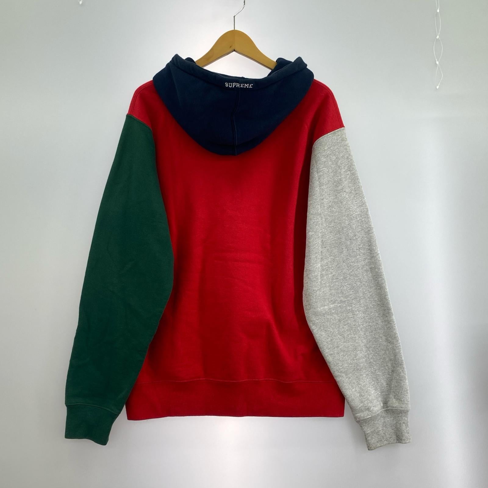 パーカー S Logo Colorblocked Hooded M レッド