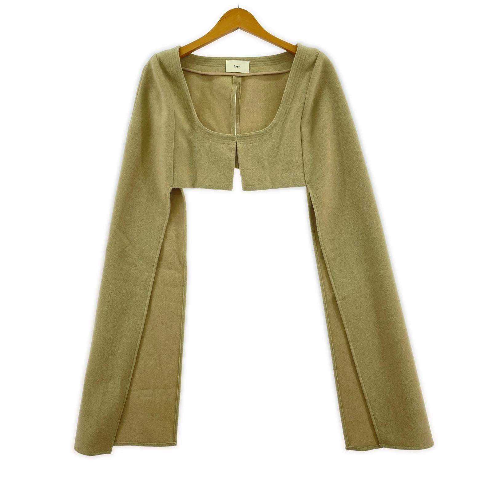 ジャケット Eaphi square neck short jacket ベージュ ベージュ