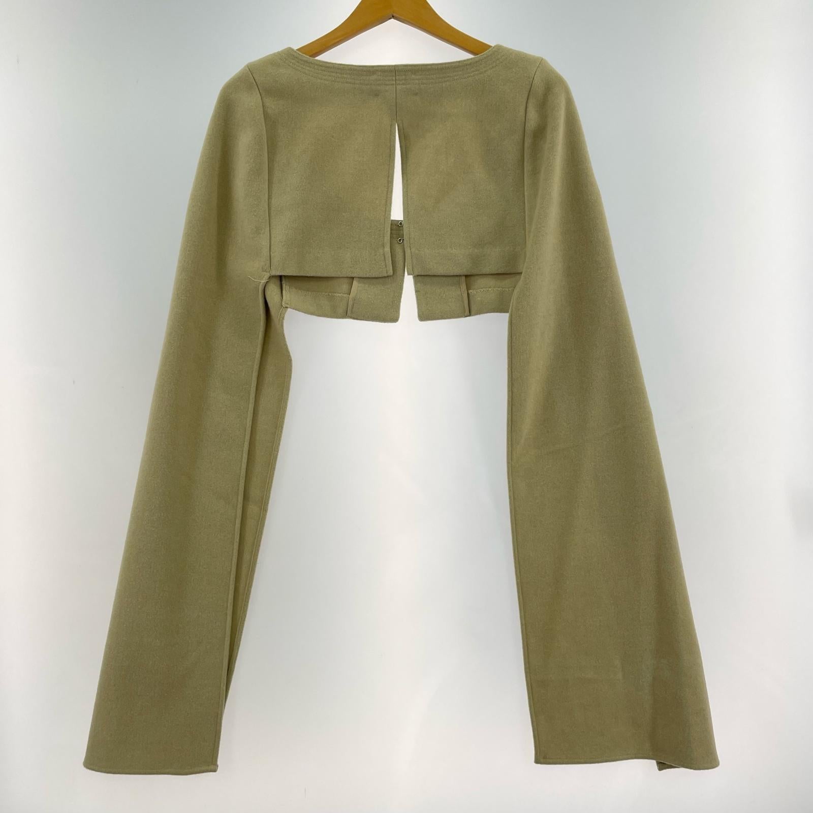 ジャケット Eaphi square neck short jacket ベージュ ベージュ