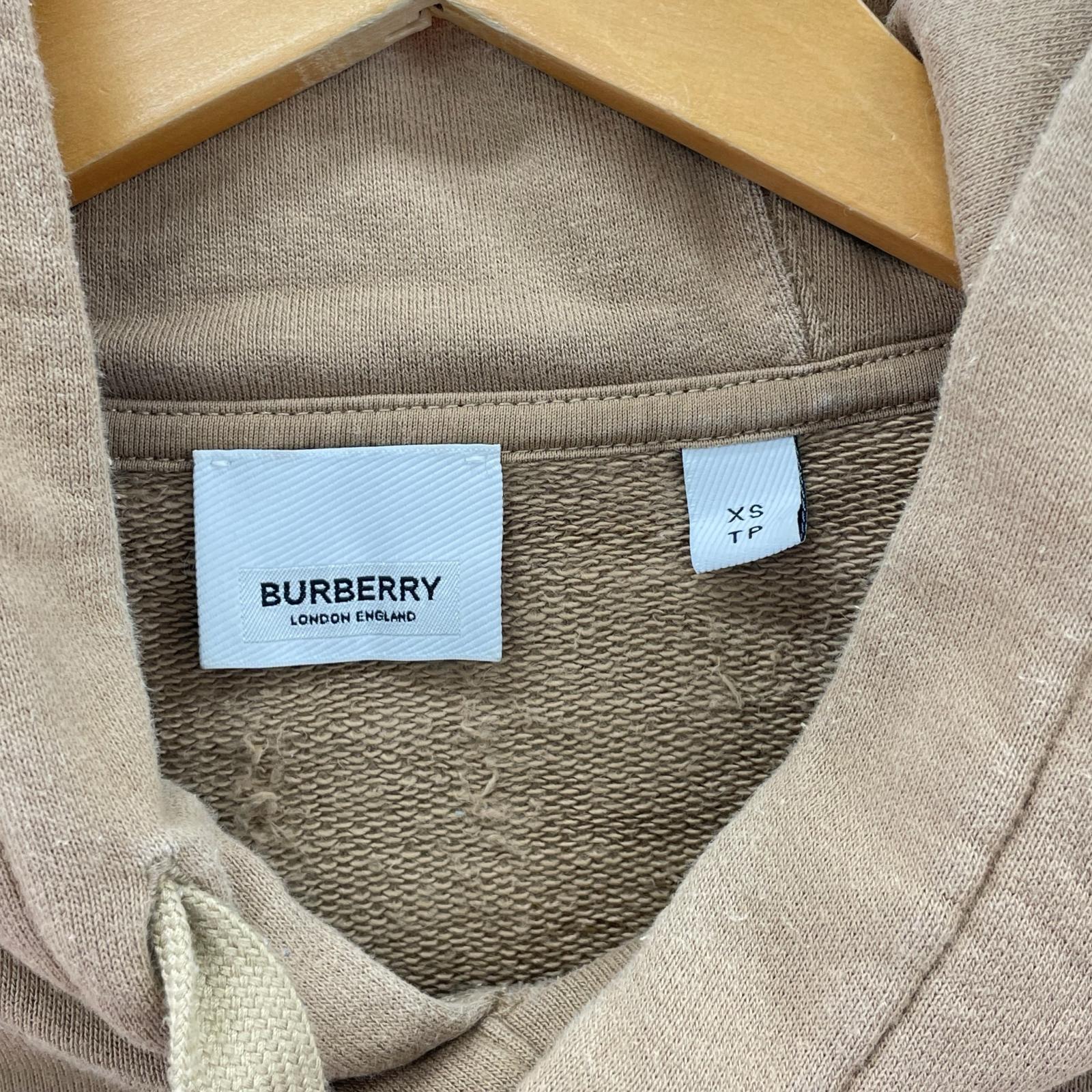 パーカー LOGO PRINT COTTON HOODIE(XS) ブラウン