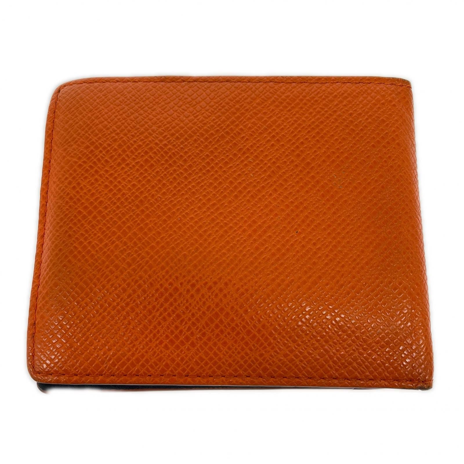 コンパクトウォレット pelle morbida 二つ折り財布 オレンジ オレンジ