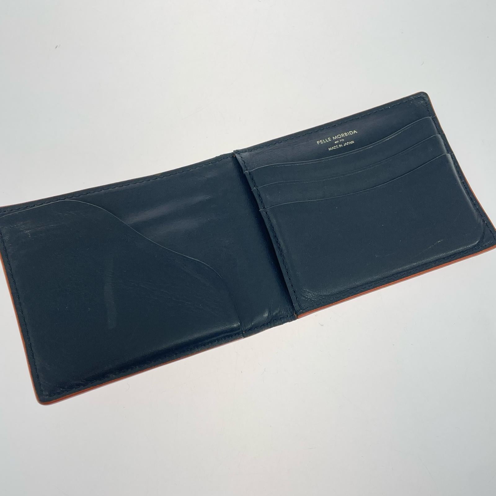 コンパクトウォレット pelle morbida 二つ折り財布 オレンジ オレンジ