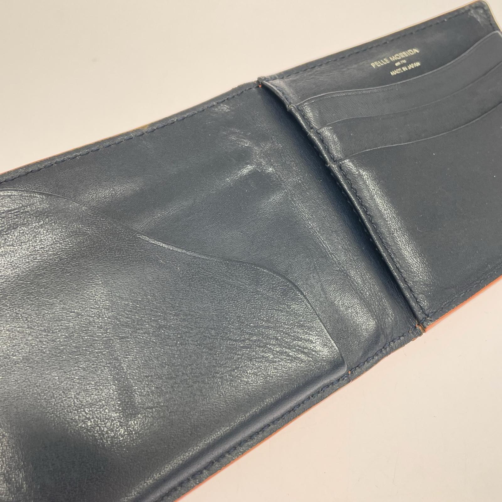 コンパクトウォレット pelle morbida 二つ折り財布 オレンジ オレンジ