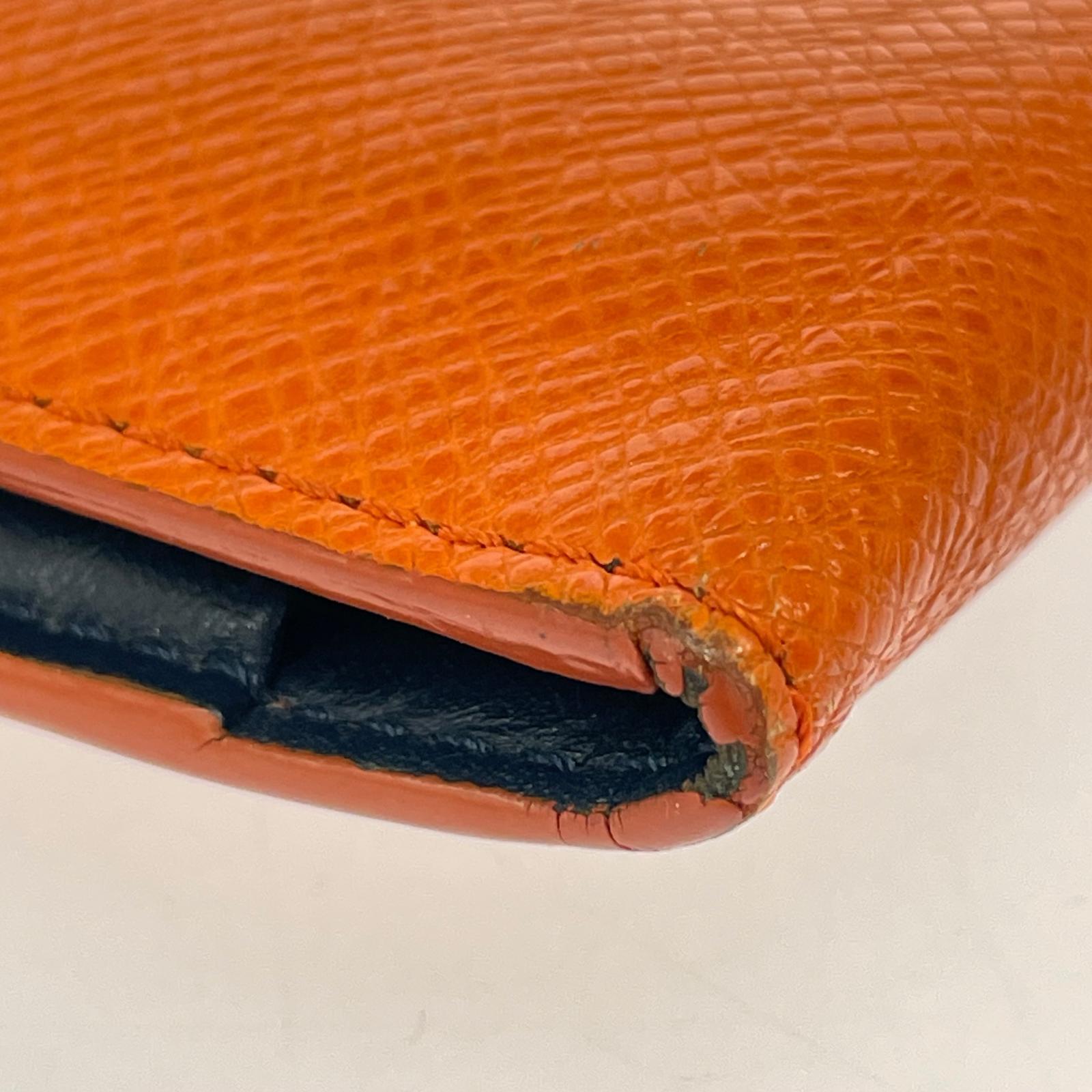 コンパクトウォレット pelle morbida 二つ折り財布 オレンジ オレンジ
