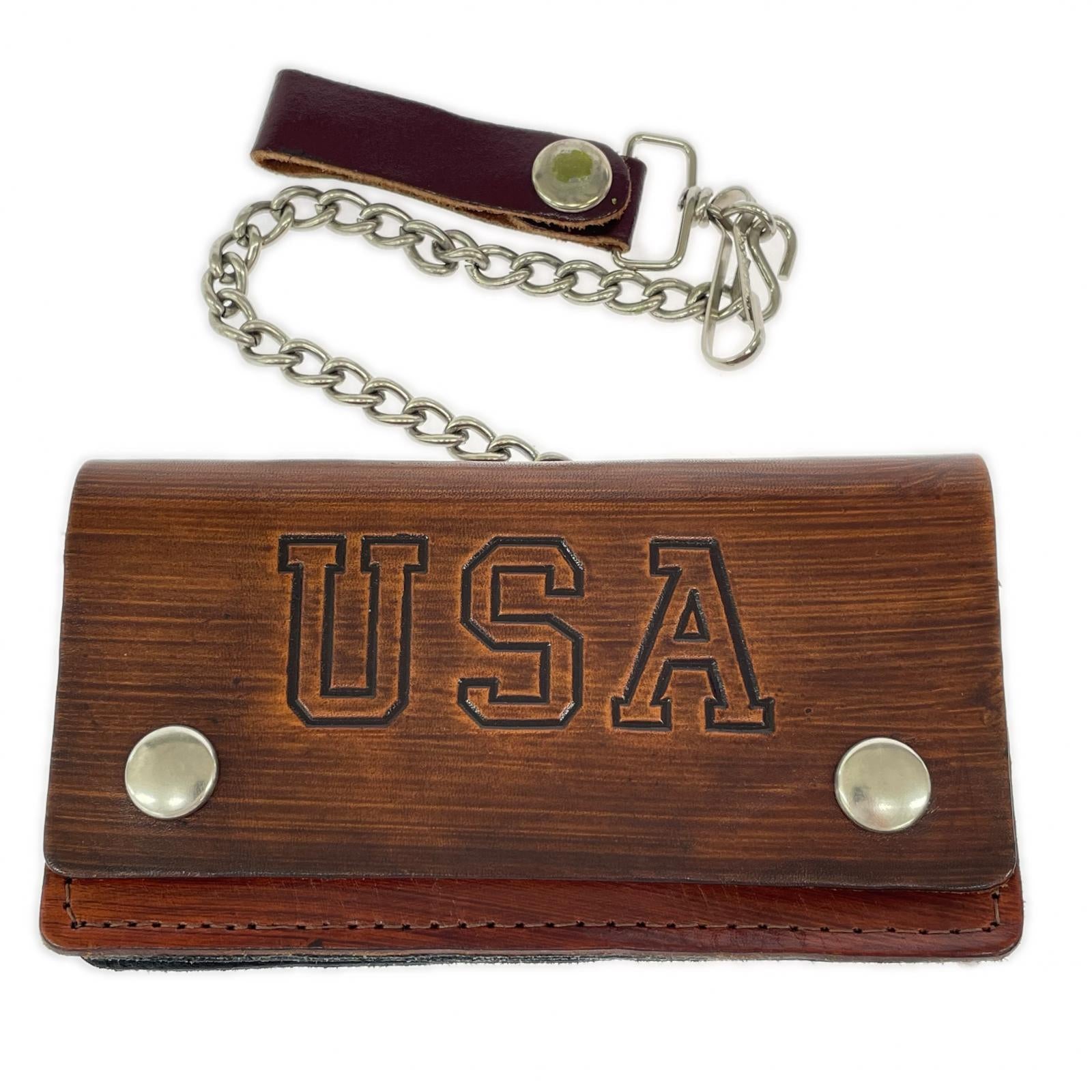 長財布 GENUINE LEATHER USA刻印 ウォレット ブラウン ブラウン