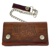 長財布 GENUINE LEATHER USA刻印 ウォレット ブラウン ブラウン
