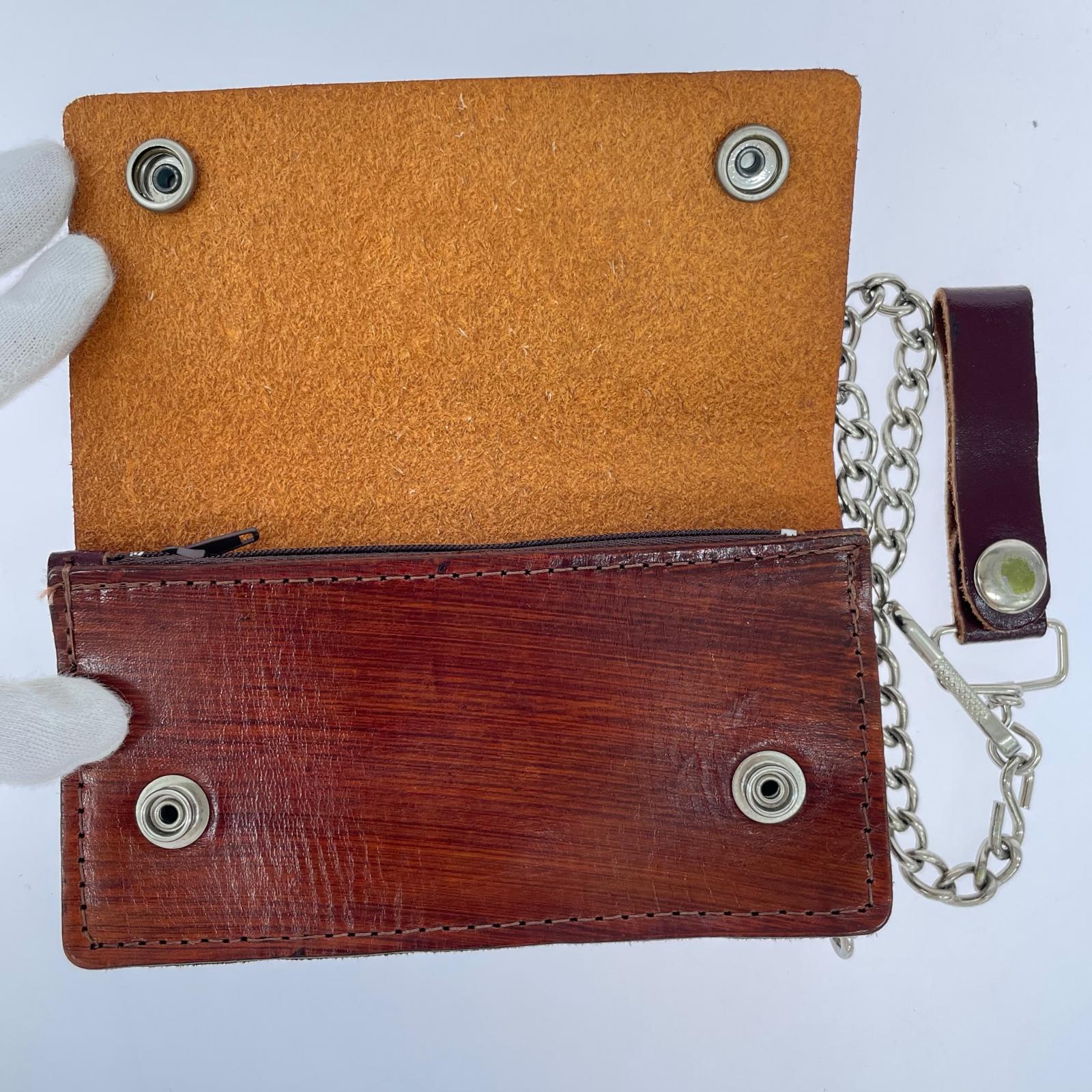 長財布 GENUINE LEATHER USA刻印 ウォレット ブラウン ブラウン