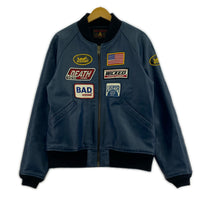 レザージャケット キップレザー レーシングジャケット L L ブルー
