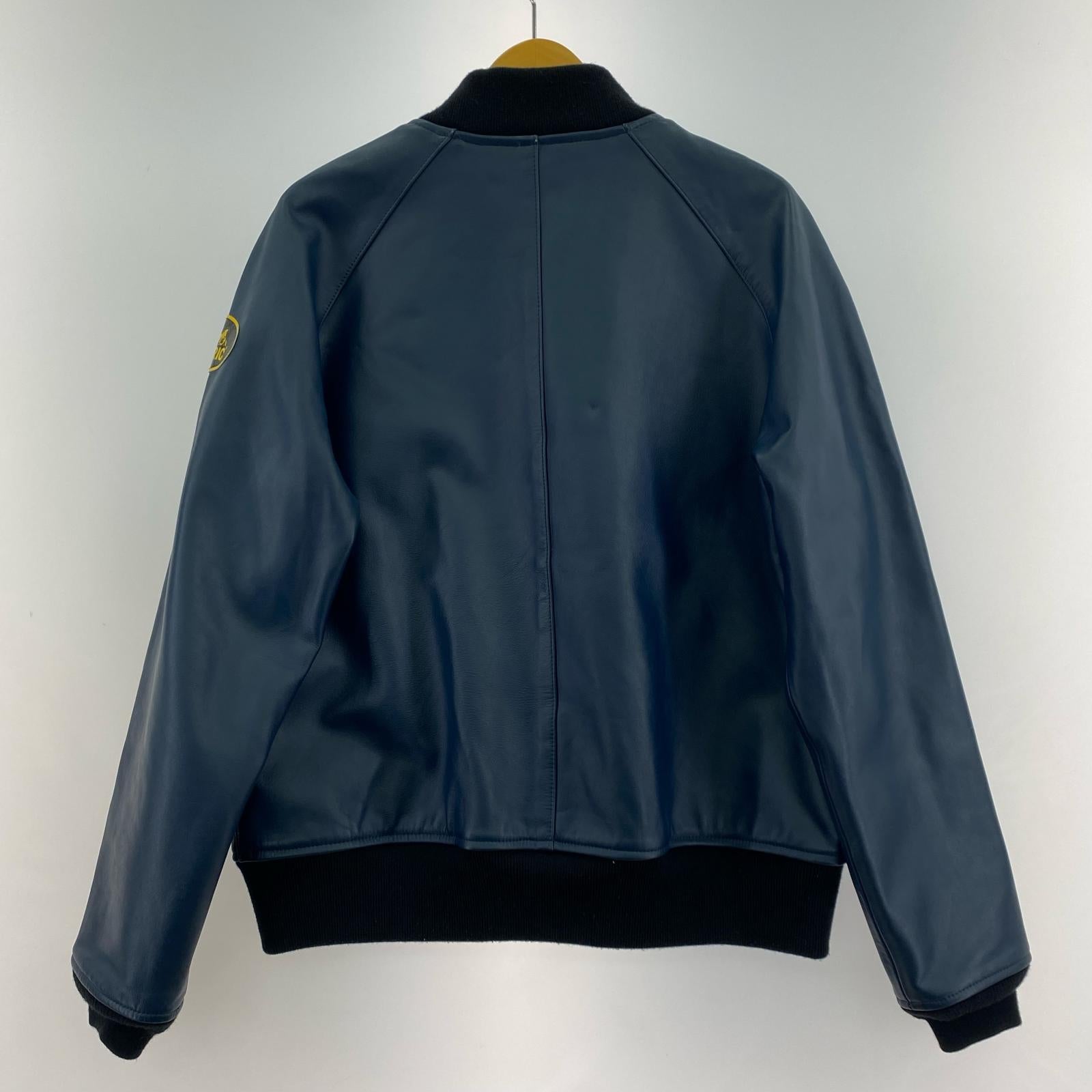 レザージャケット キップレザー レーシングジャケット L L ブルー