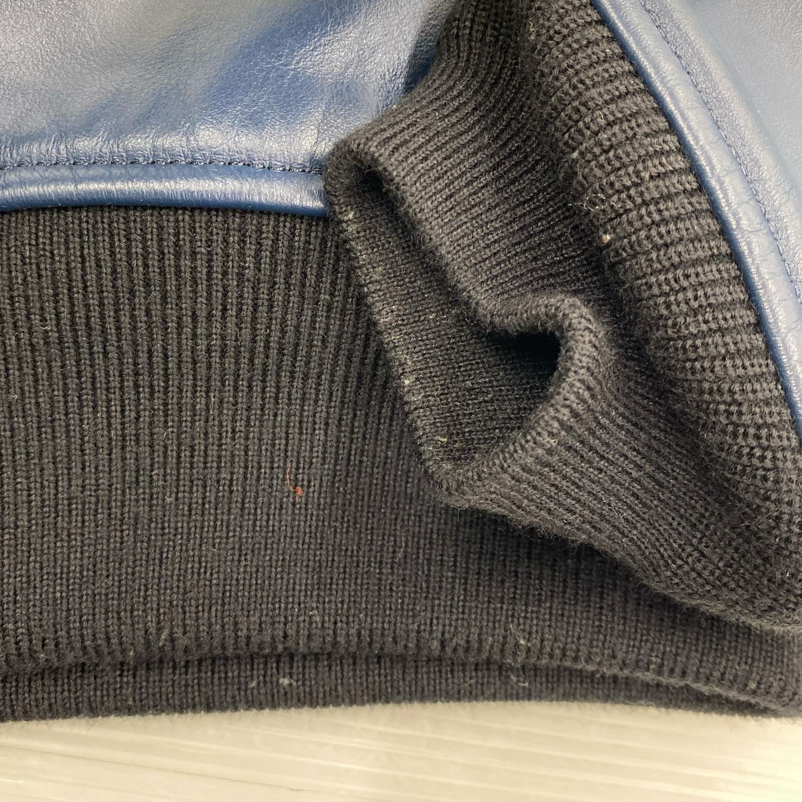 レザージャケット キップレザー レーシングジャケット L L ブルー