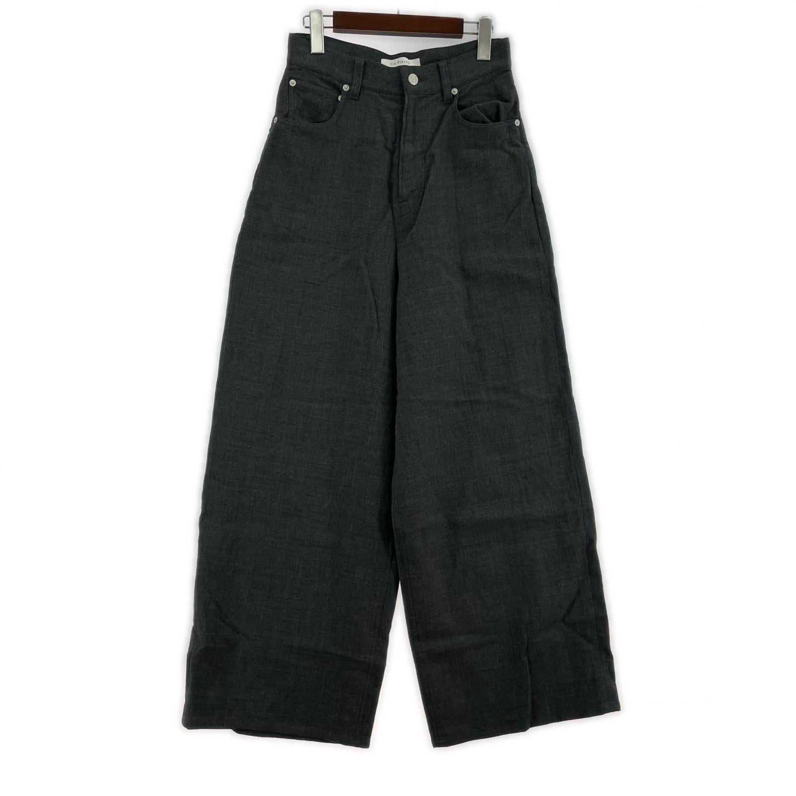 パンツ Col Pierrot ウールワイドパンツ グレー (36) 36 グレー