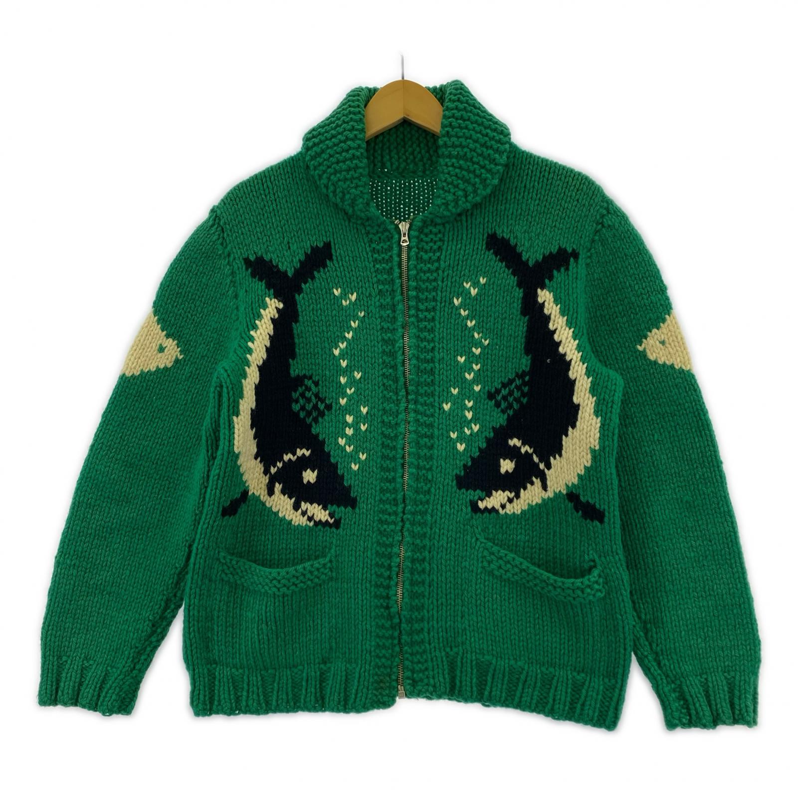 ニット 60s シャチ カウチンニット 緑