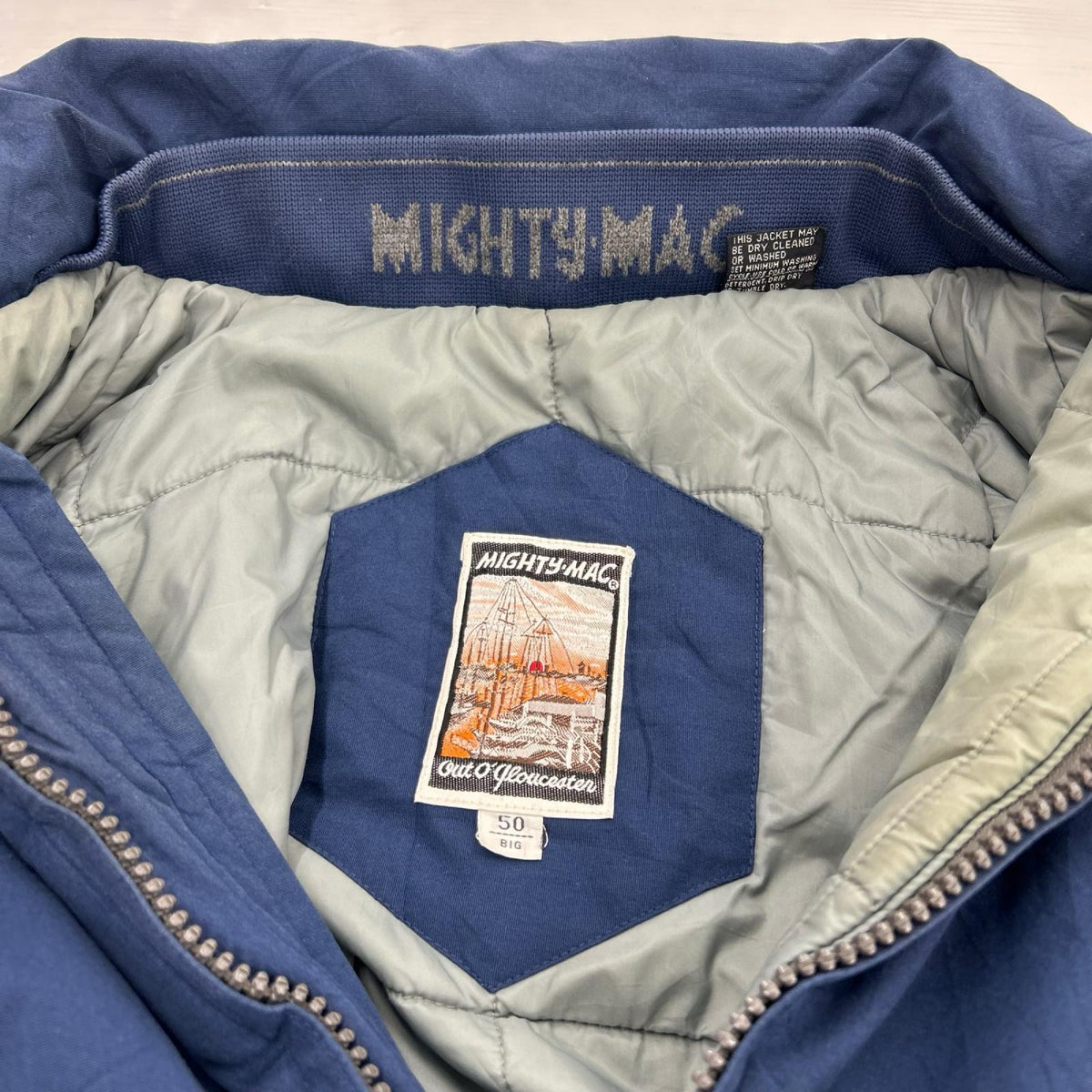 ジャケット 70s~ MIGHTY MAC セーリングジャケット NVY (50) ジッパー交換あり ブルー