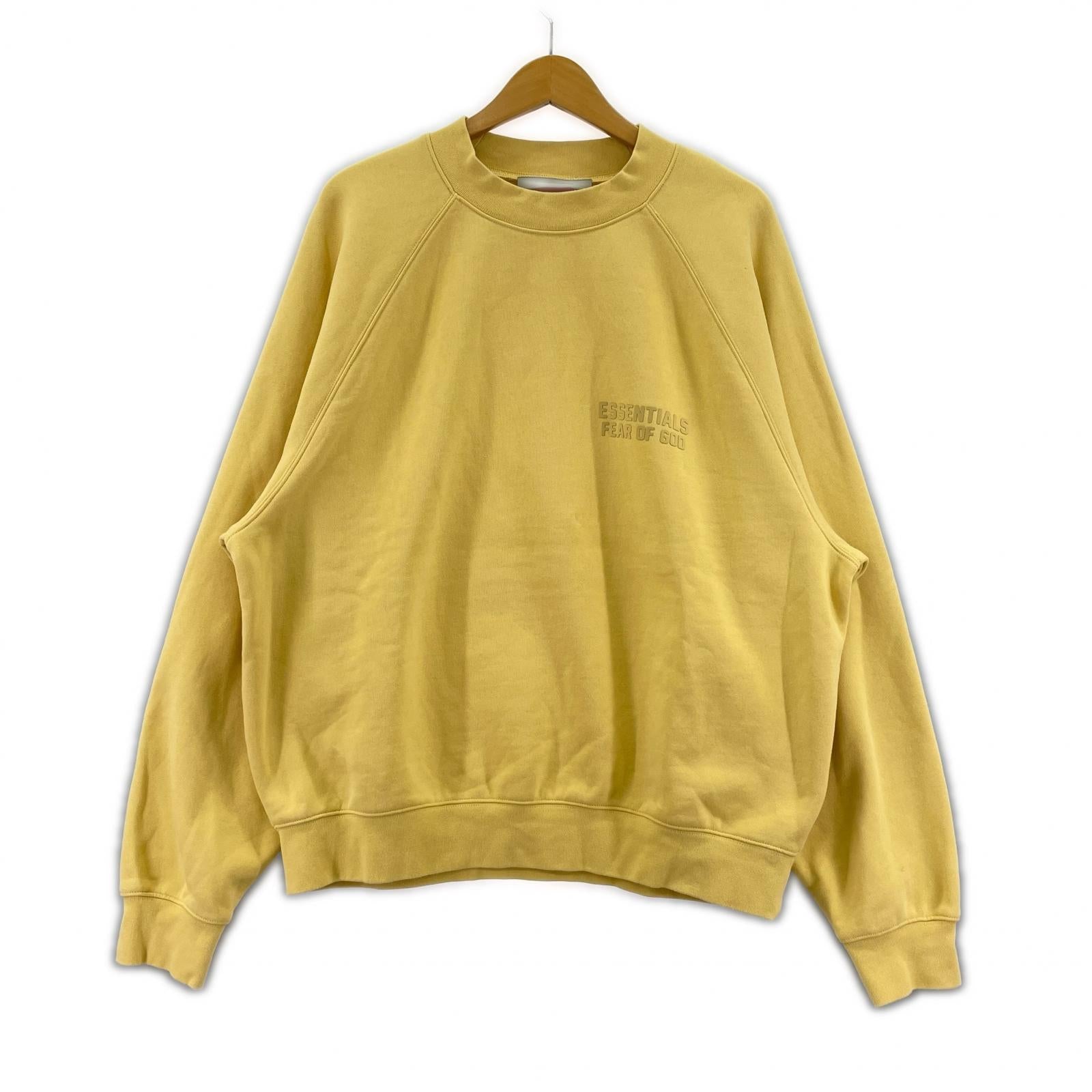 スウェット ESSENTIALS FEAR OF GOD ロゴラグランスウェット 黄 (M) M イエロー