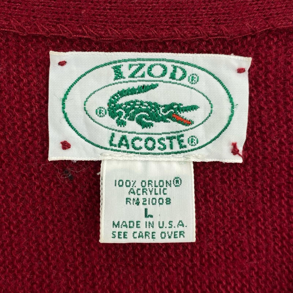 カーディガン IZOD USA製 赤(L) L レッド
