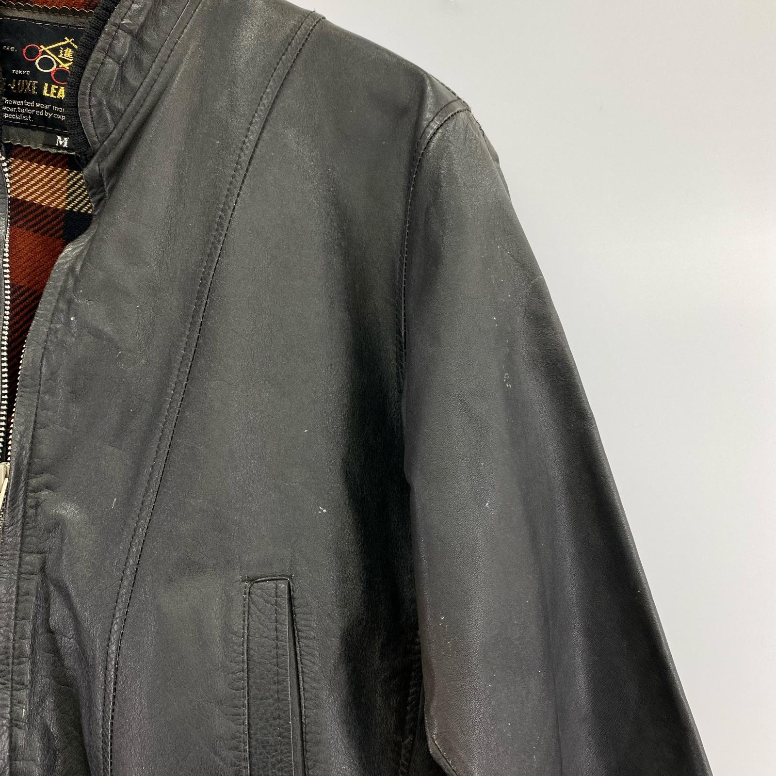 レザージャケット DE-LUXE LEATHER WEAR 黒 (M) M ブラック