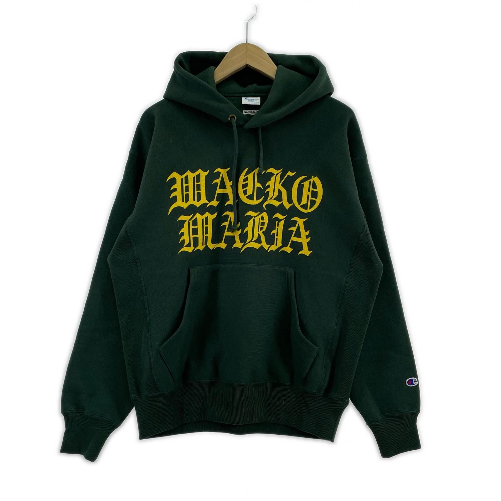 パーカー WACKO MARIA 26SS REVERSE WAVE HOODED SWEATSHIRT S 緑 S グリーン