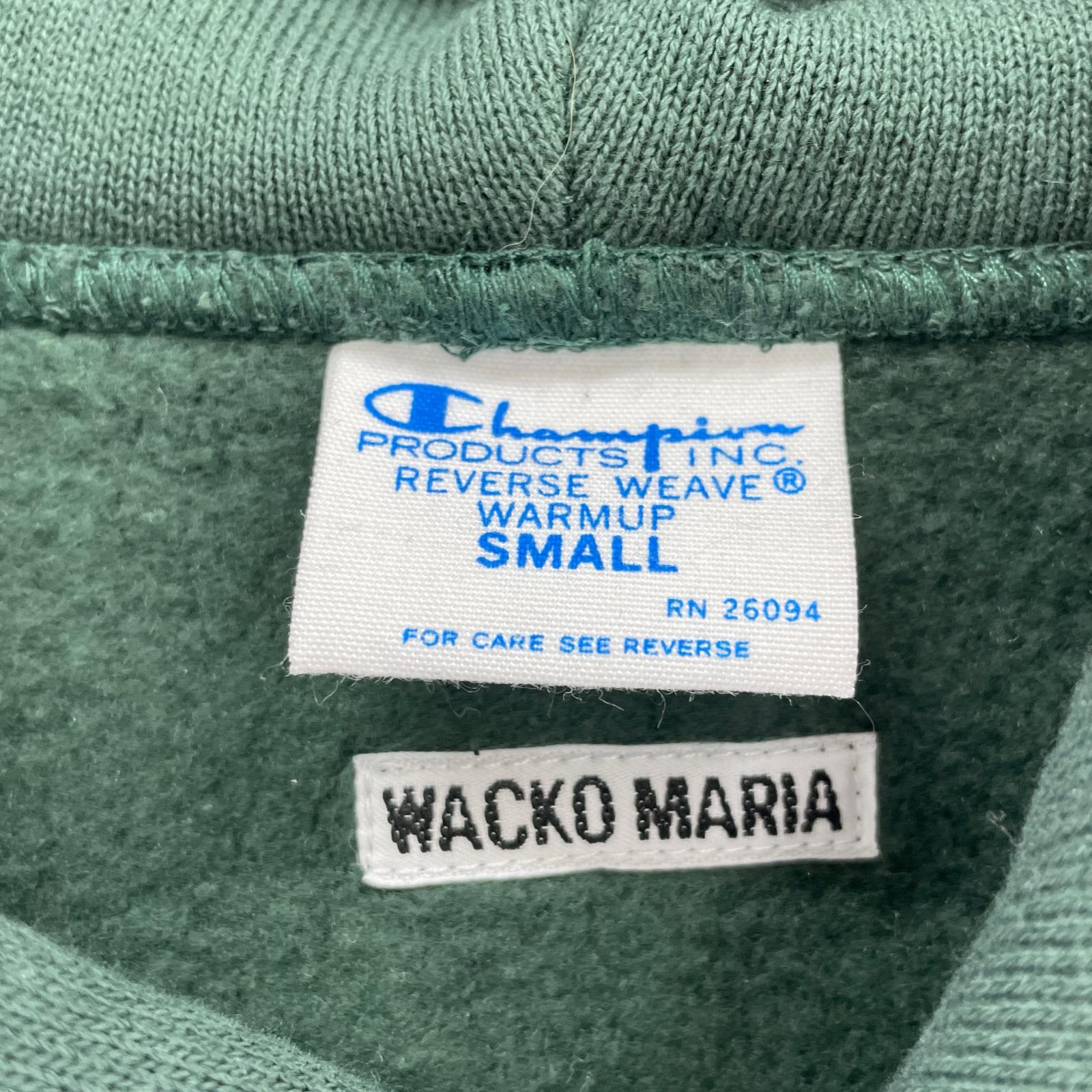 パーカー WACKO MARIA 26SS REVERSE WAVE HOODED SWEATSHIRT S 緑 S グリーン
