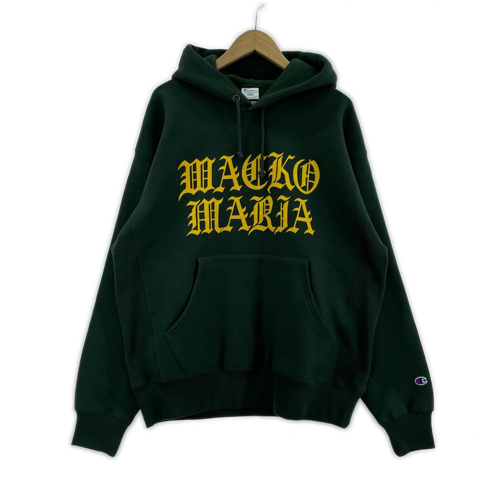 パーカー WACKO MARIA 26SS REVERSE WAVE HOODED SWEATSHIRT L 緑 L グリーン
