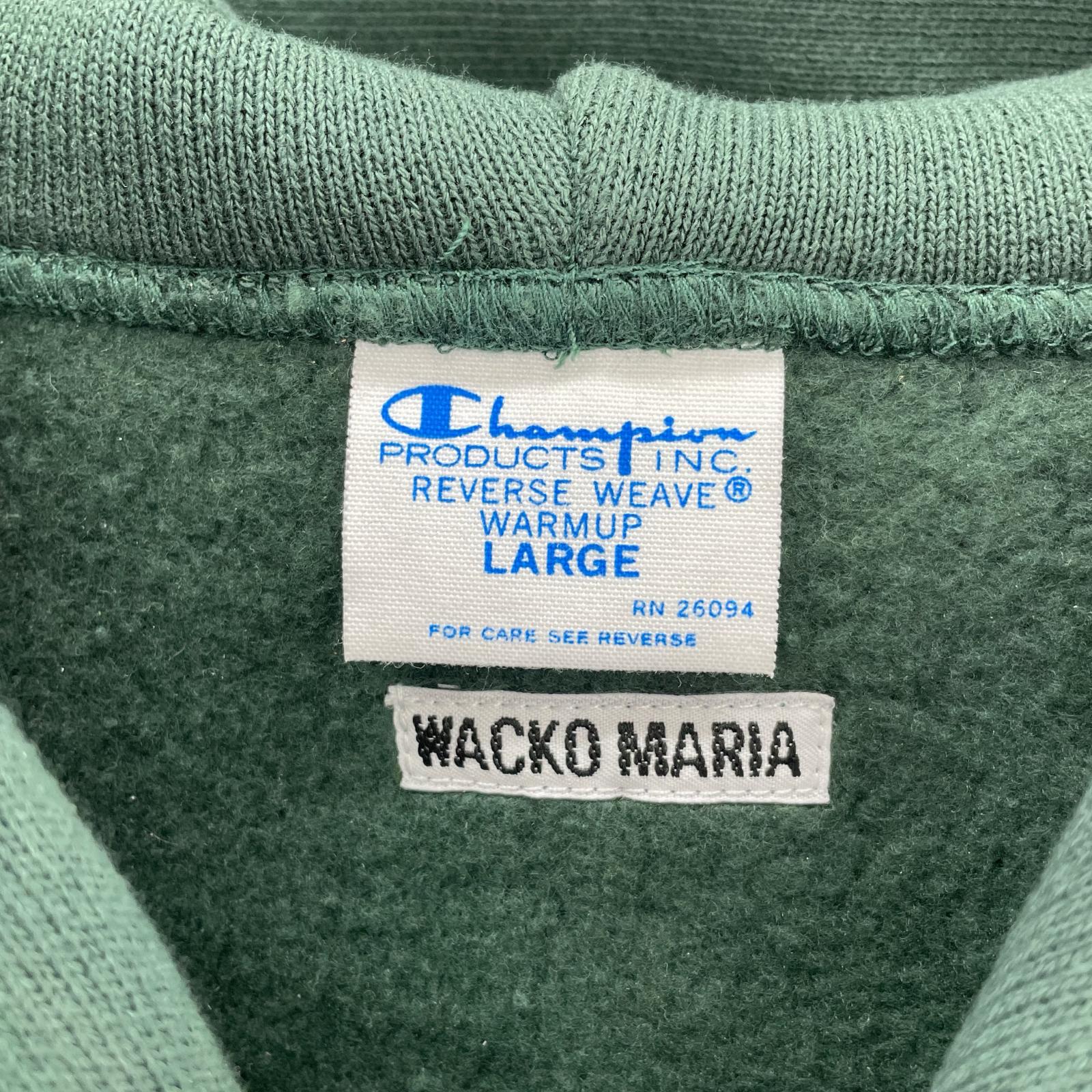 パーカー WACKO MARIA 26SS REVERSE WAVE HOODED SWEATSHIRT L 緑 L グリーン